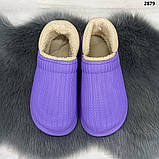 Калоші без задника сабо на хутрі жіночі Dago Style фіолетові, фото 6