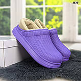 Калоші без задника сабо на хутрі жіночі Dago Style фіолетові, фото 9
