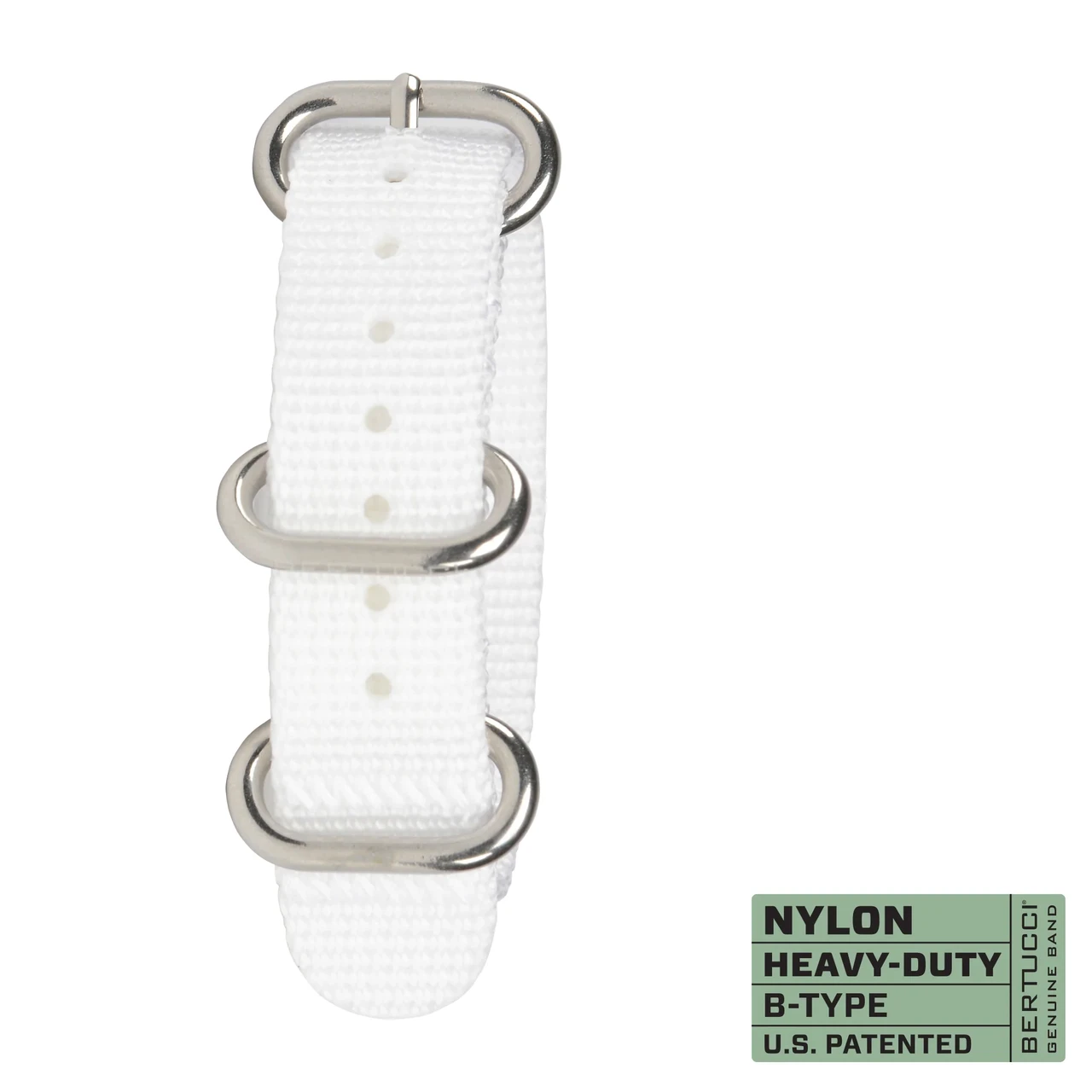 Ремінець нейлоновий bertucci #148HP - White w/ high polish hardware, 5/8" - 17 mm size for M-1 & M-2 Cases, Original MSRP: $28, фото 1