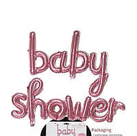 Гирлянда - буквы "Baby Shower" розовые, вечеринка в честь рождения ребенка, надувные буквы на гендер пати