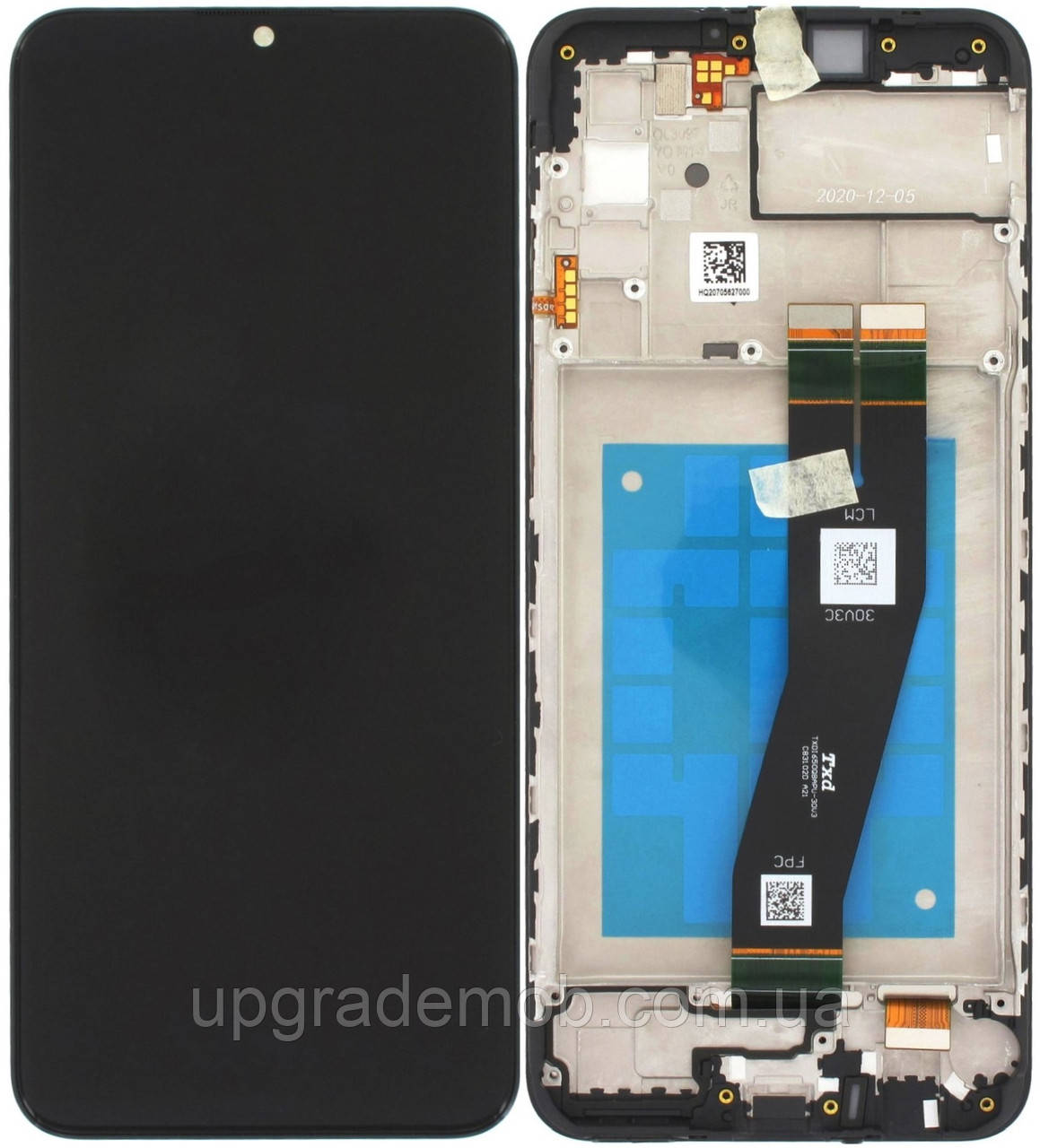 Дисплей модуль тачскрин Samsung A025G Galaxy A02s /A025U /M025 чорний 163 x 72.5 mm чорний шлейф оригінал