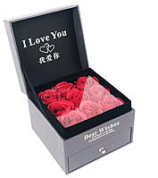 Подарочный набор розы из мыла 9 роз I Love You
