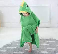 Пончо с капюшоном для детей "Динозаврик" Зеленый - фото 1 - id-p1673902094