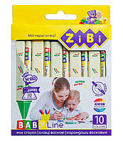 Карандаши восковые JUMBO, 10 цветов, треугольные, BABY Line ZB.2482 rish