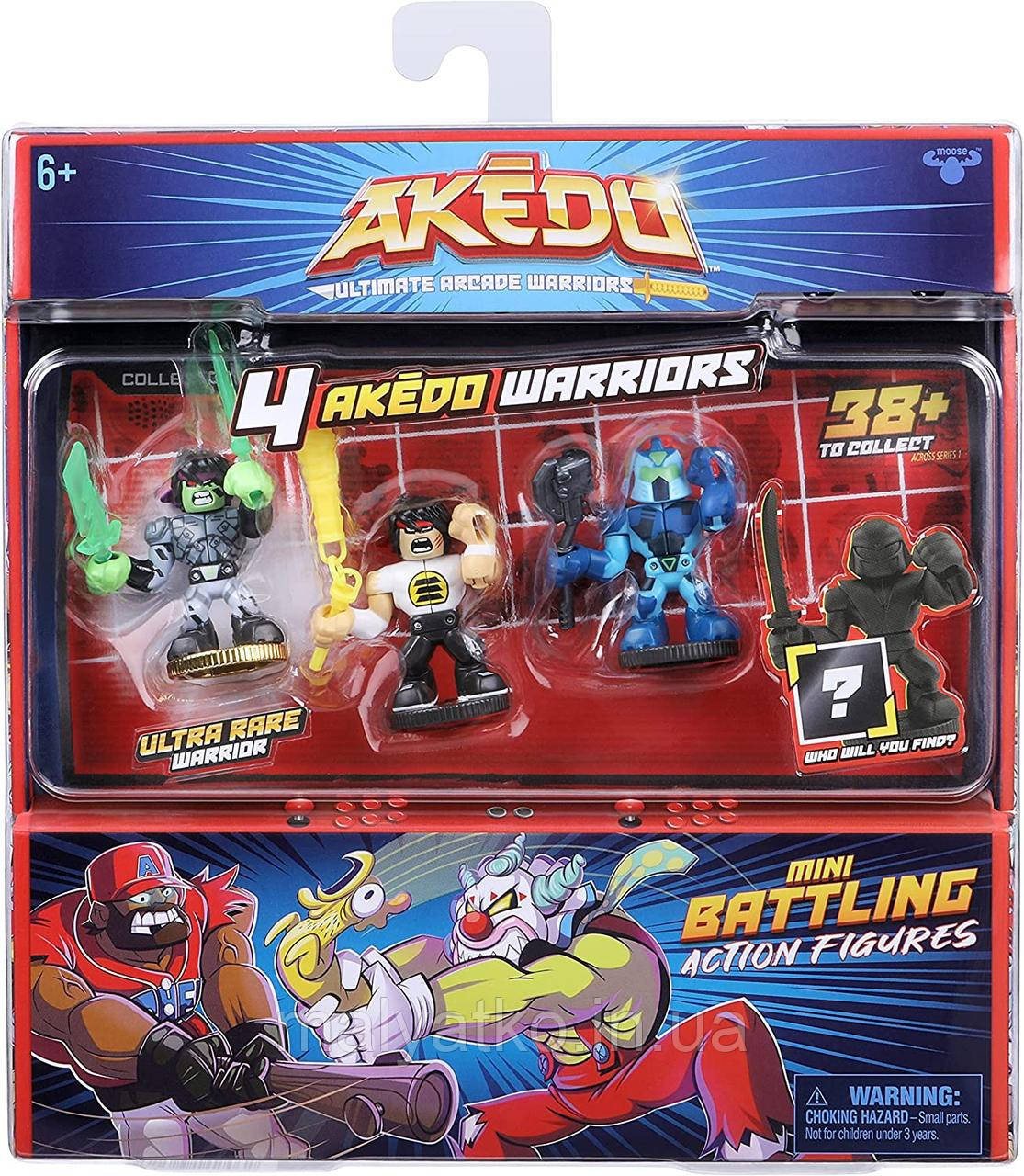 Колекційний ігровий набір 4 фігурки бійця Акедо Akedo Ultimate Arcade Warriors Glitchblade, Chux Lee Hyperlock