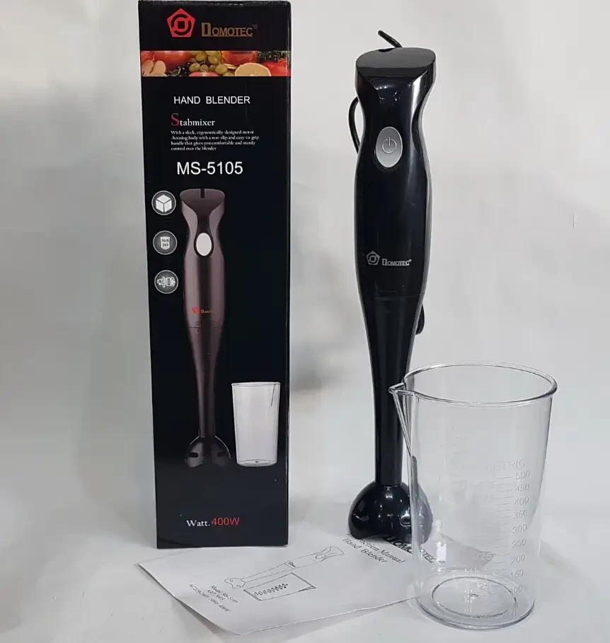 Занурювальний Блендер ручний Domotec MS-5105 з мірною склянкою міксер, фото 1