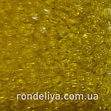 Бісер калібрований дрібний жовтий (пісчаний) прозорий, фото 2