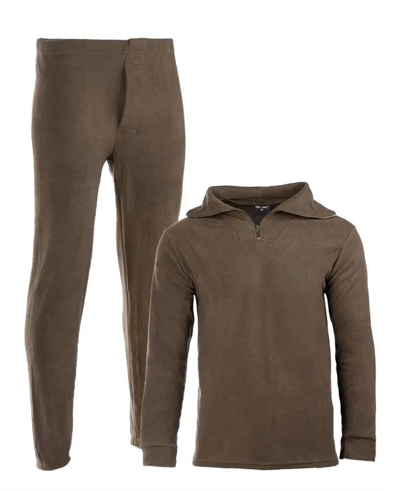 Термобілизна тактична на флісі Mil-Tec od Thermoflece undermoflece with zipper-11220001- Олива