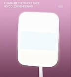 Дзеркало для макіяжу прямокутне з 3 режимами LED-підсвітки на акумуляторі біле (GS-66011), фото 5