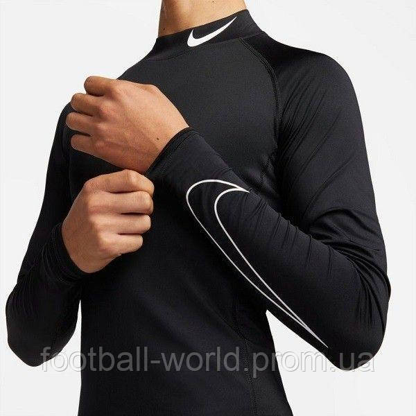 Термобелье футболка Nike M NP DF TIGHT LS MOCK черная DD1986-010 - фото 3 - id-p1674021637