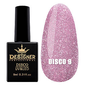 Світловідбивний   гель-лак Disco Gel Polish Дизайнер для нігтів, 9 мл. Ягідний No9