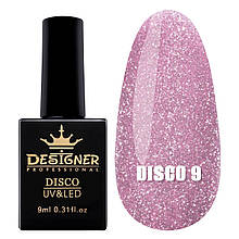 Гель-лак зі світлоовідражуючим ефектом Disco Gel Polish / Дизайнер, 9 мл. Світло-сиренєвий №9