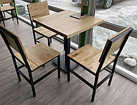 Комплект Стол для кафе "Серия 1"и 3 стулья Серия 28