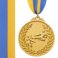 Медаль спортивная с лентой двухцветная SP-Sport Каратэ C-7026 золото, серебро, бронза Код C-7026