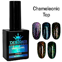 Топовое покрытие Chameleonic Top Дизайнер (с поталью Хамелеон) для ногтей, 9 мл.