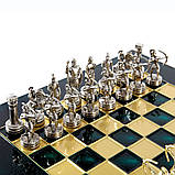 Шаховий набір Manopoulos "Греко-римська битва", матеріал сплав цинку, розмір 28*28 см. Колір зелений, фото 3