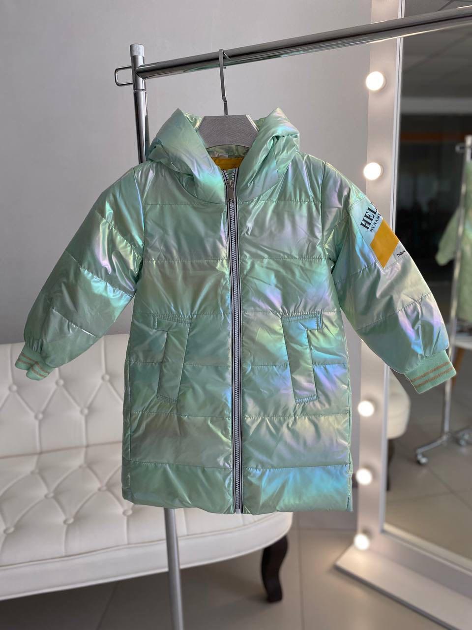 Демісезонна куртка перламутрова на дівчинку М'ятна 39121 118, Мятный, Для девочек, Весна Осень, 120 , 5 лет, фото 1