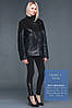 Жіноча шкіряна куртка комбінована замшею XL — 5XL, фото 5