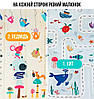 Дитячий ігровий двобічний килимок "КІТ дорога — МІШКА блакитний" 2 м*1,8 м (товщина 1 см), фото 4
