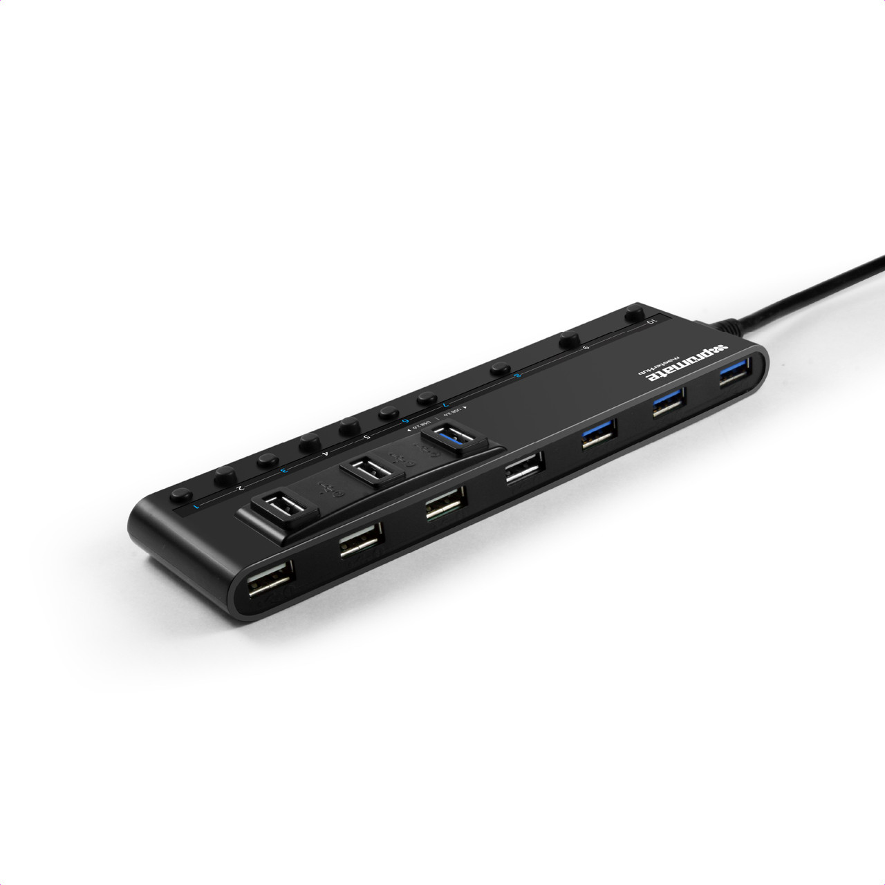 USB-хаб Promate MasterHub 4xUSB 3.0 + 6xUSB 2.0 Black (Уцінка) (ch_masterhub.black)