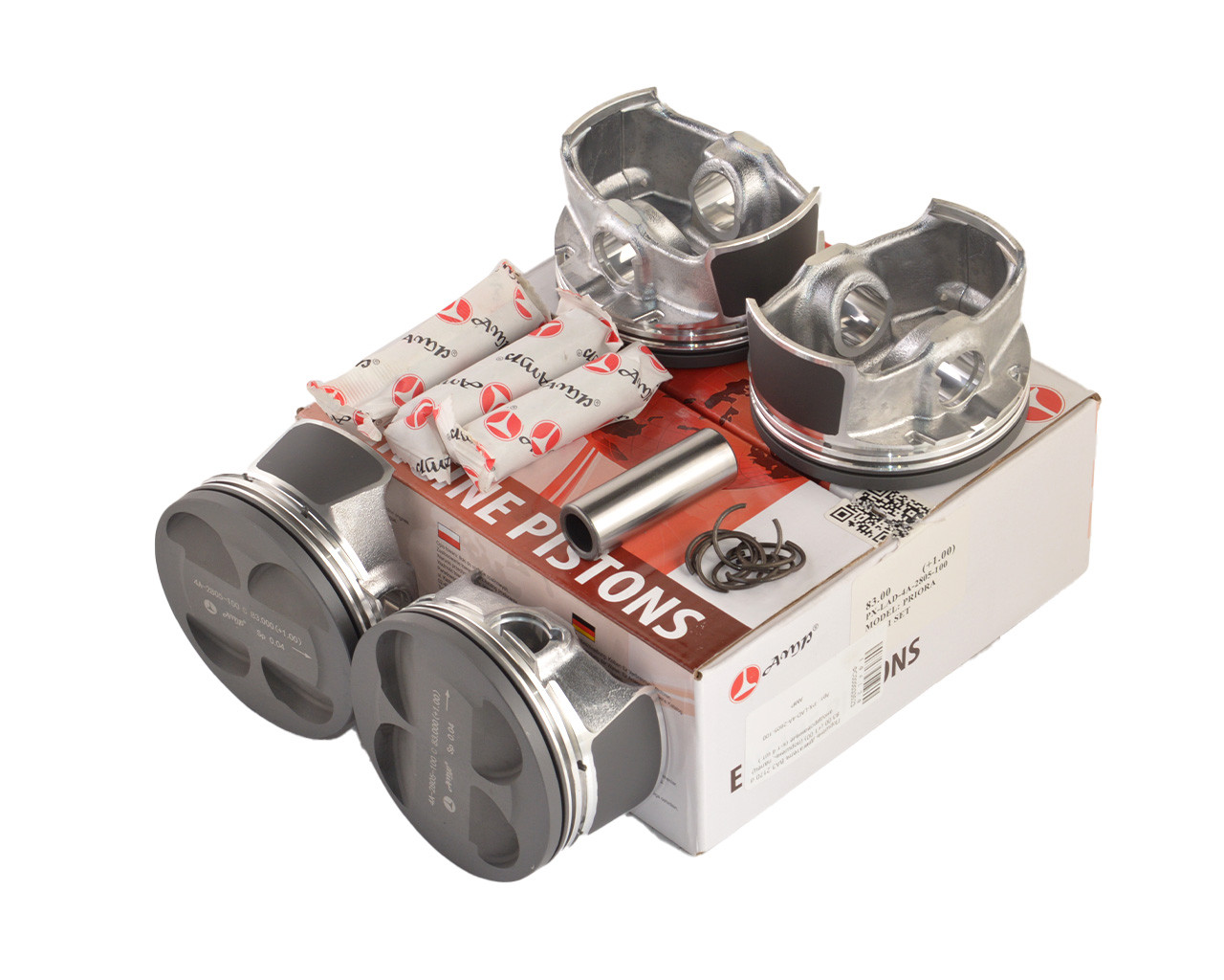 Поршень двигуна ВАЗ 2170 d 82,50 (+0.50) (поршень, палець) анодовані (к-т 4 шт).