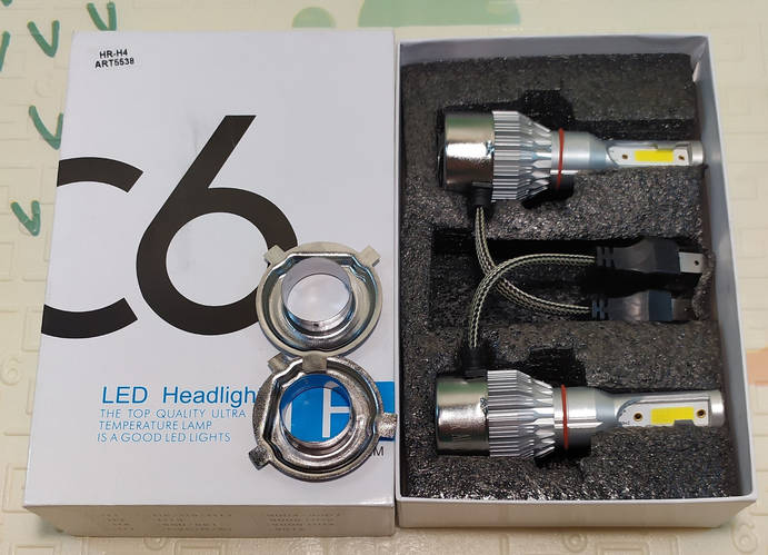 Led лампы C6 H4 комплект 2шт светодиодные лампы (ID#1674119699), цена ...