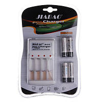 Зарядное устройство + батарейки пальчики АА, аккумуляторы JIABAO 212 AA 4 шт