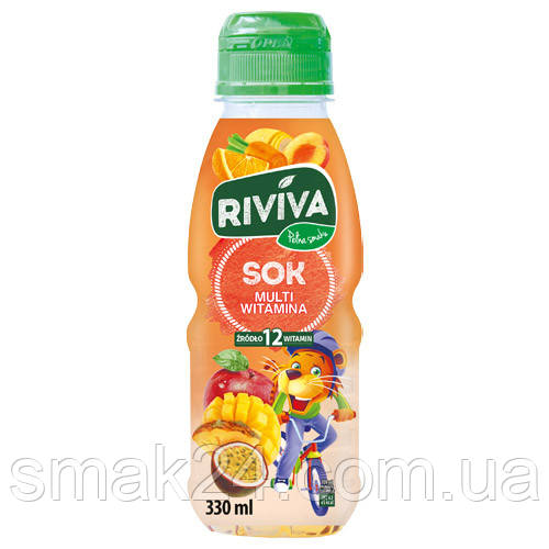 Сік мультивітамінний 12 вітамінів Riviva 330 мл Польща