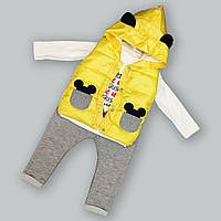 Дитячий костюм трійка "Мишеня" жовтий 86р.