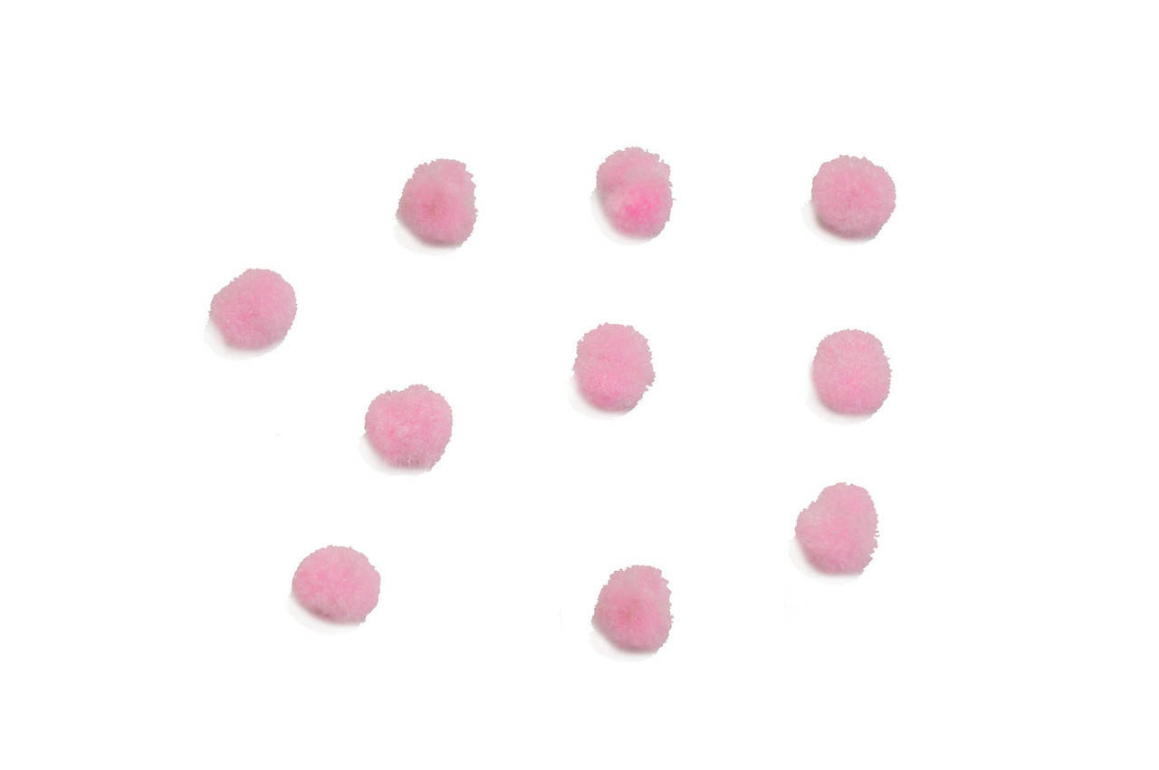 

Помпоны имитация меха для творчества 1 см, Розовый