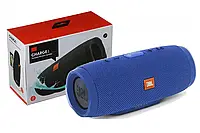 Колонка JBL Charge 3+, портативная блютуз колонка 21,3см*8,8см с AUX, USB, SD, FM и Bluetooth Синяя