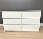 Білий Комод на 6 ящиків стильний без ручок, фото 3
