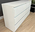 Білий Комод на 6 ящиків стильний без ручок, фото 4