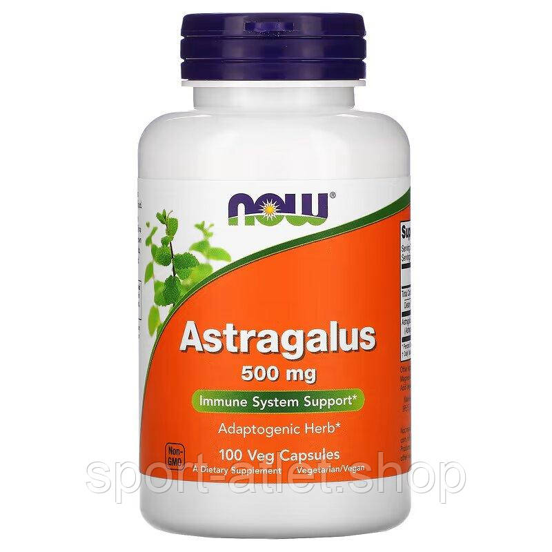 Натуральна добавка NOW Astragalus 500 mg, 100 вегакапсул