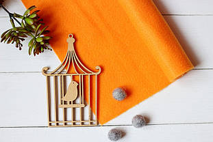 Китайський м'який фетр 1,5мм 100*90см, оранжевий