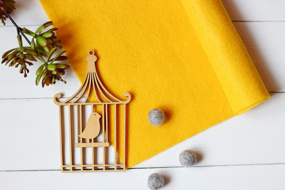 Китайський м'який фетр 1,5мм 100*90см, жовтий, фото 1