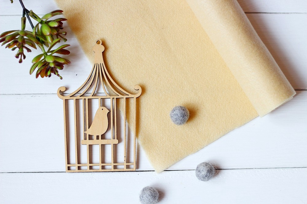 Китайський м'який фетр 1,5мм 40*30см, кремовий, фото 1