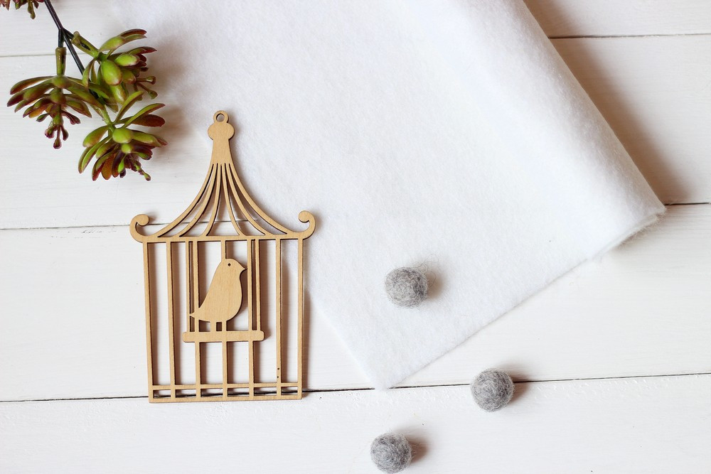 Китайський м'який фетр 1,5мм 40*30см, молочний, фото 1