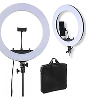45 см Лампа кільцева світлодіодна Led HQ-18 легка яскрава (з штативом 2.1 м..) сумка