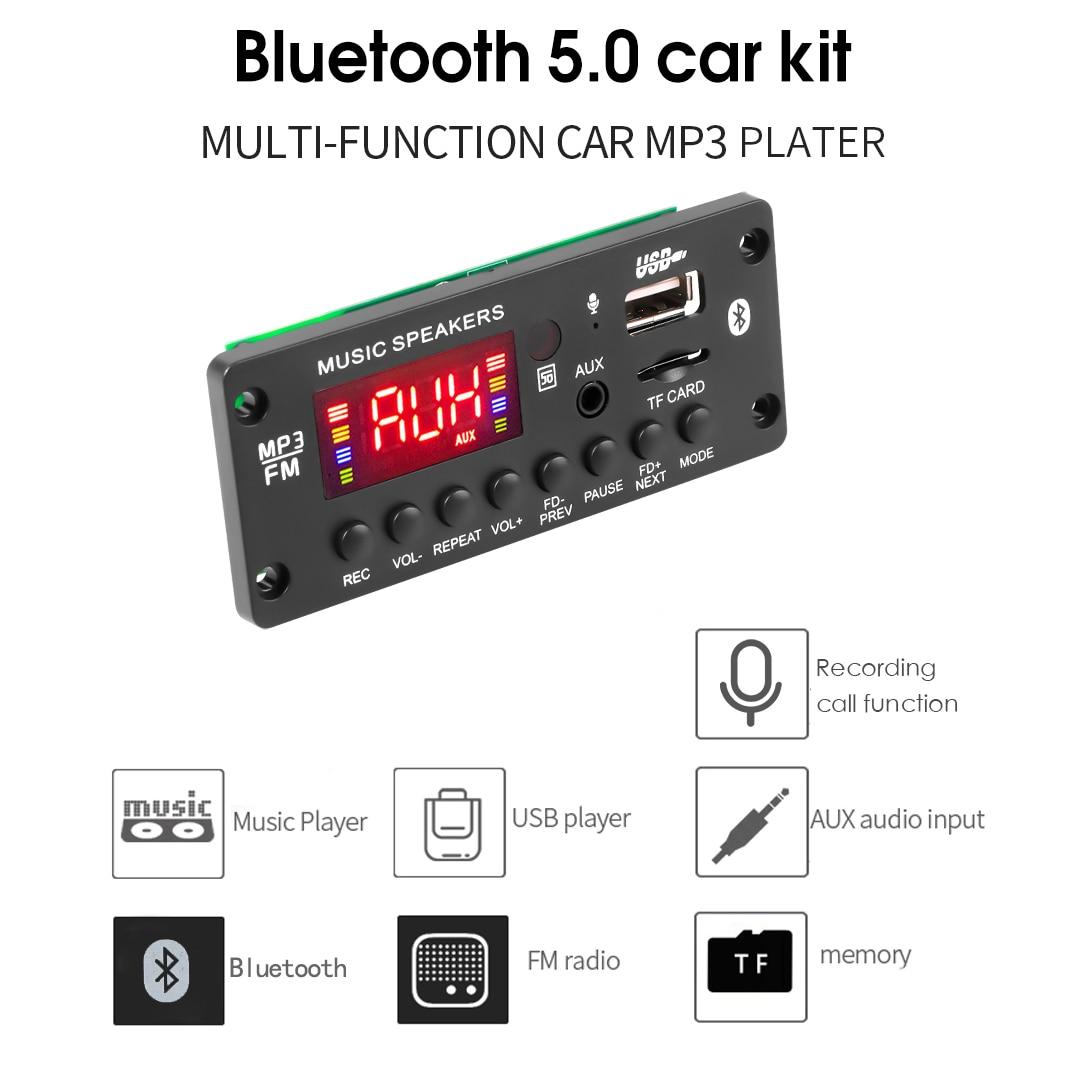 Mp3 модуль з bluetooth 5.0, FM радіо, USB, microSD, вбудованим мікрофоном, модель JQ-D010BT