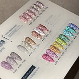 Каучукова база Disco Color Base Дизайннер для нігтів, 9 мл. (зі світловідбиваючими частинками) Персиковий №13, фото 2