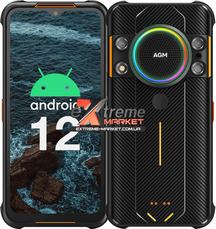 AGM H5 6/128GB Black, 48 Mpx + 20 Mpx Night Vision, Найгучніший динамік 109 dB, NFC, 7000 mAh, Дисплей 6.52", фото 1