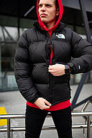 Мужская зимняя куртка The North Face оверсайз черная до -25*С пуховик ТНФ унисекс с капюшоном (Bon)