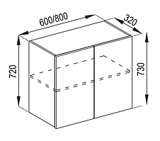 Кухня Марго верхня секція В 60 корпус і фасад ДСП висота 720 мм (Світ Меблів ТМ)