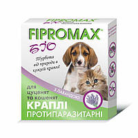 Капли противопаразитарные FIPROMAX БиO для котят и щенков, 0,5мл - 2 пипетки