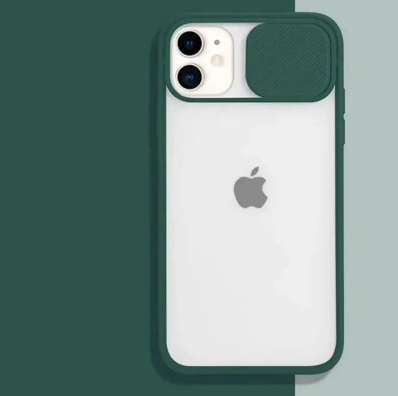 Чохол накладка TPU Camshield Matte з кришкою на камеру для iPhone 12 Pro Max' Green, фото 1