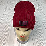 М 92025. Шапка подвійна з відворотом жіноча, підліткова "STYLES", різні кольори, розмір універсальний, фото 4