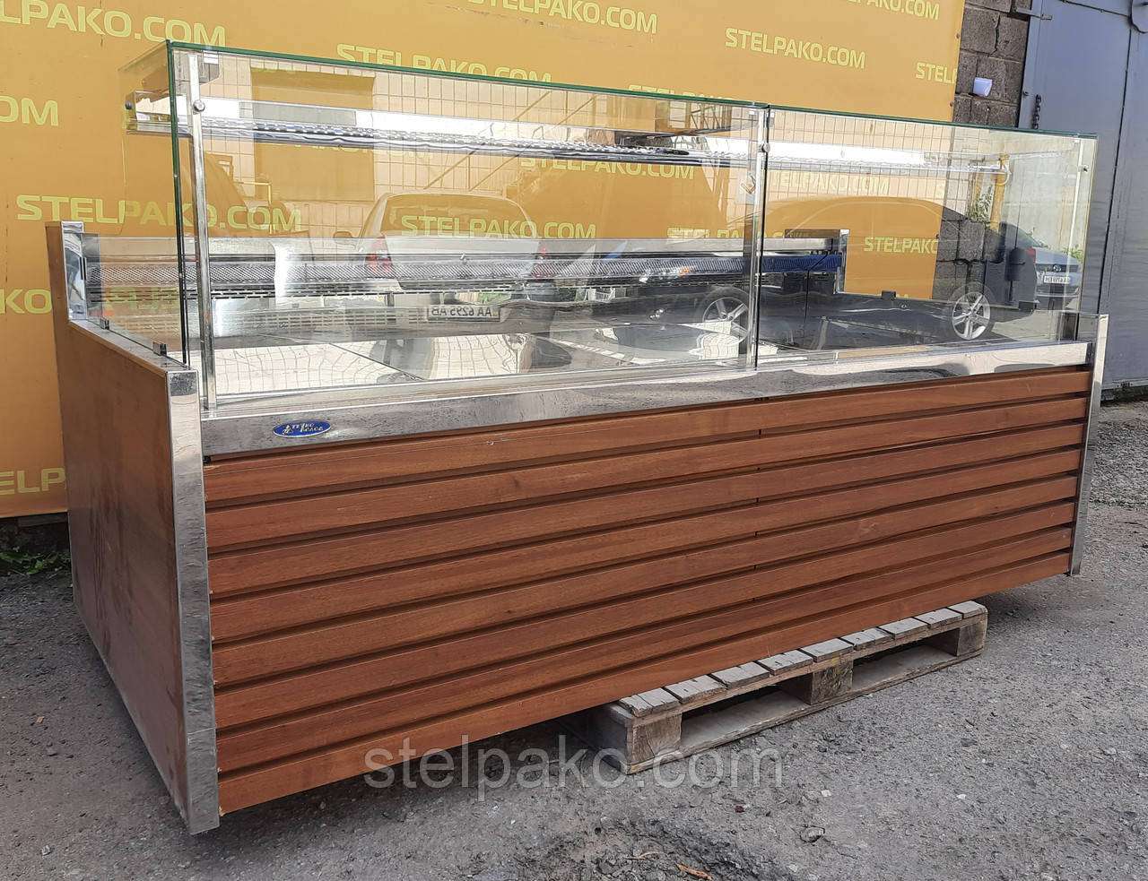 Холодильна ковбасна вітрина-куб «Технохолод Міссурі» 2.5 м., (Україна), широка вилкадка 90 см., Б/у, фото 1