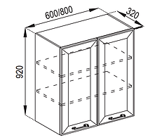 Кухня Марго верхня секція В 60 корпус ДСП фасад МДФ плівкова висота 920 мм (Світ Меблів ТМ)