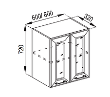Кухня Марго верхня секція В 60Ск корпус ДСП фасад МДФ плівковий висота 720 мм (Світ Меблів ТМ)